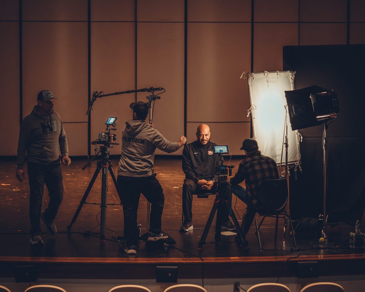 On-stage production shoot