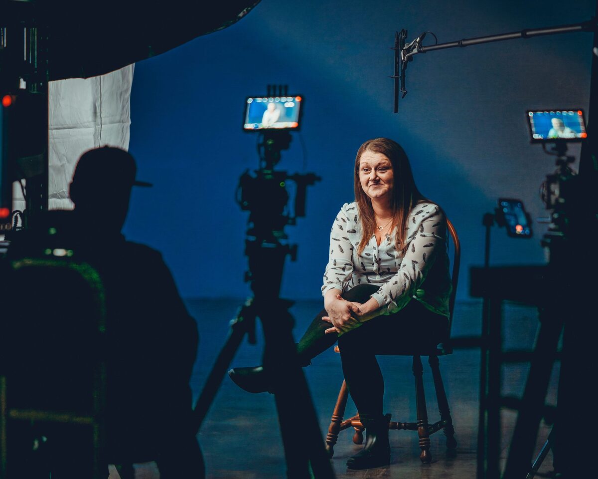 Behind the scenes interview setup