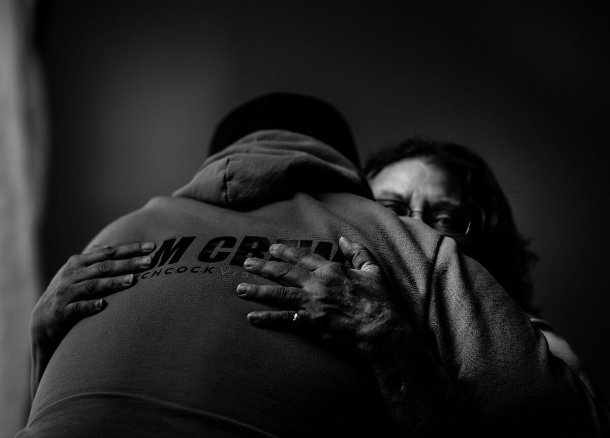 Emotional moment on set